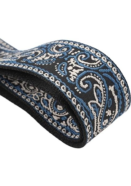 Vintage Işlemeli Gitar Askısı Geniş Gitar Kemer Jakarlı Örgü Askı Uzunluğu Ayarlanabilir Gitar Omuz Elektrik Gitar Bas Için (Blue) indirimleri