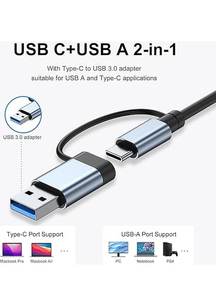 Gn-33 Multiport Type C ve USB Girişli 7 In 1 Adaptör Hub Çoğaltıcı Tamamı Alüminyum Kasa fiyatları