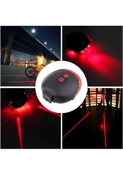 Fonksiyonlu Pilli Bisiklet LED Lazer Şerit Işığı Arka Stop Lambası Kırmızı fiyatları