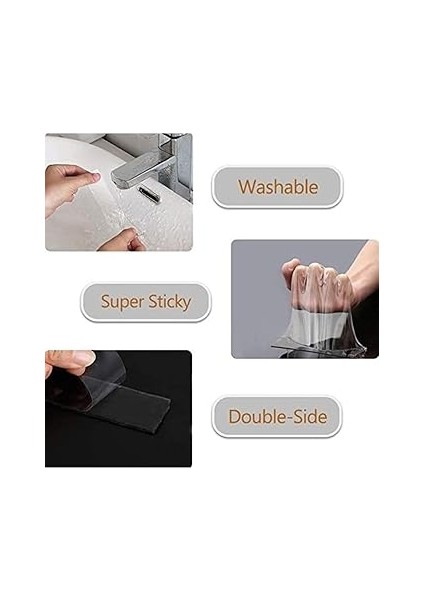2 Metre Su Sızdırmaz Çift Taraflı Şeffaf Bant LTS-BND06 (Uzunluk 2m, GENIŞLIK:30MM, Kalınlık:1mm) Ekstra Güçlü Yıkanabilir Ince Nano Bant, Halı, Ev, Mutfak, Banyo, Araba Veya Ofis fırsatları