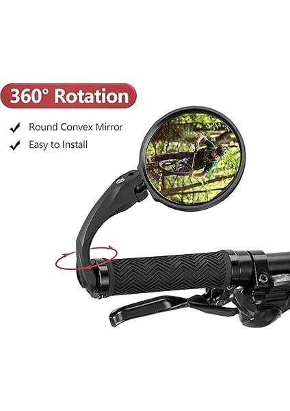 Bisiklet Aynası Evrensel 360° Döner Dikiz Aynası Hd Bisiklet Aynası E-Bisiklet Mtb Yol Bisikleti Için Katlanır Bisiklet fiyatları