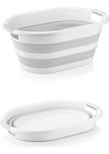 Plastik Çamaşır Sepeti 25 Lt Silikon Akordiyon Sepet