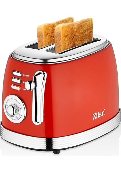 60'lı Yılların Retro Ekmek Kızartma Makinesi 2 Dilim Paslanmaz Çelik | Çift Yuvalı Ekmek Kızartma Makinesi | 6 Kademeli | Otomatik Kapanma | Çıkarılabilir Kırıntı