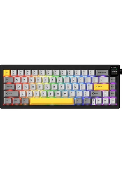 Ajazz AK650 Kablosuz Mekanik Klavye 3 Modlu Tft Ekranlı Hot-Swap-65 Tuşlu Rgb Siyah/dream Switch