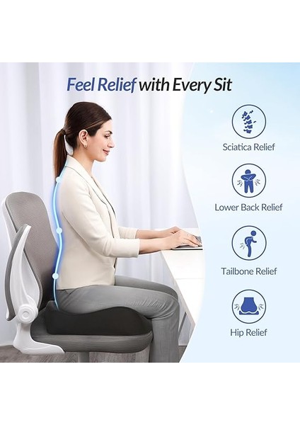 Öncü Koltuk Minderi, Basınç Giderme Için, Ergonomik Ofis Koltuğu Minderi, Siyatik, Sırt, Hemoroit ve Kuyruk Kemiği Ağrıları Giderici, Yüksek Yoğunluklu Hafızalı Köpük Araba Koltuğu Minderi modelleri