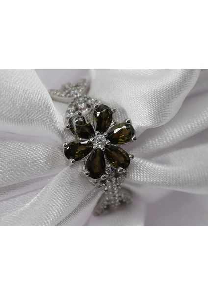 Lotus Çiçeği Gümüş Yüzük, Peridot Taşlı Gümüş Yüzük, 925 Ayar Gümüş Yüzük fiyatları