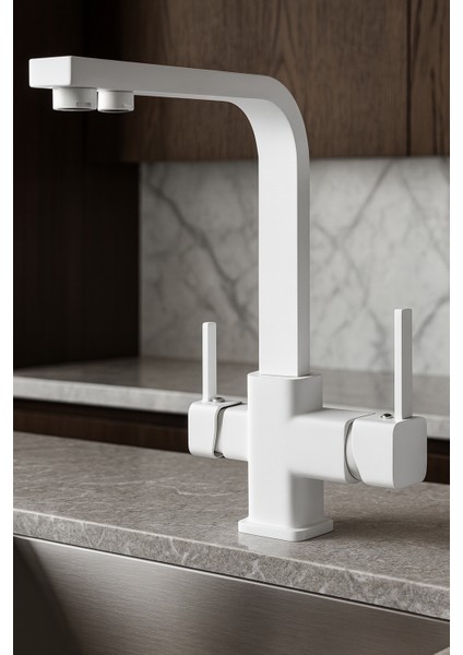 Arıtmalı Kare Eviye Bataryası-Beyaz fiyatları