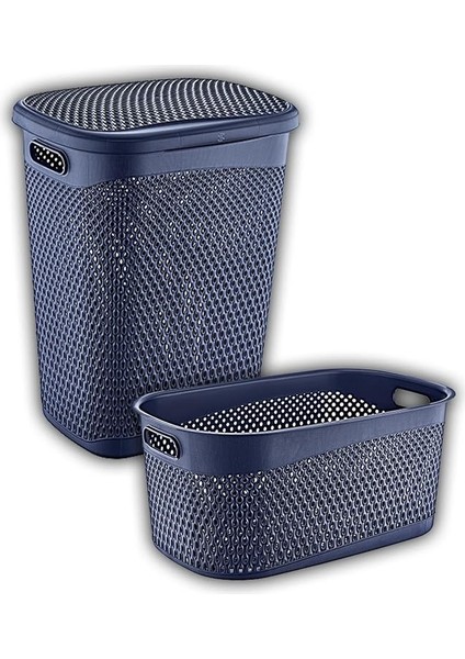 Katre Kirli Çamaşır Sepeti ve Çamaşır Selesi Set Lacivert fiyatları