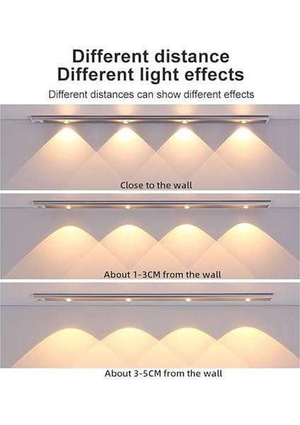 Sensörlü Ledli Gece Lambası, Parlaklık Ayarı Yapılabilir, 3000K-6000K, 3 Mod, Kablosuz, Merdiven Aydınlatması, USB Şarj Edilebilir Işık, LED Manyetik Lamba (Bambu - Siyah 30 Cm) fırsatları