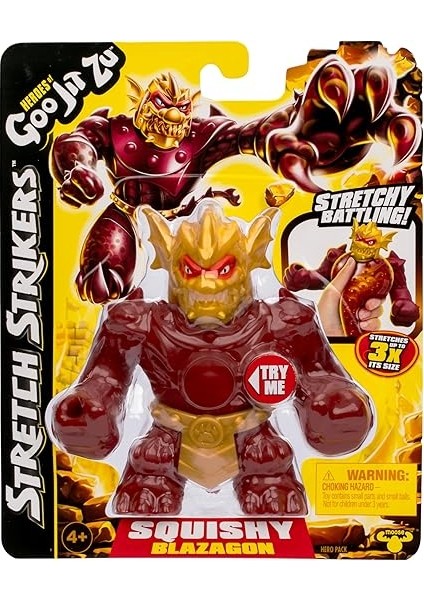 Of Goo Jit Zu Stretch Strikers Kahraman Paketi, Esnek Aksiyon Figürü Blazagon, Benzersiz Yapışkan Dolgu, Boyutlarının 3 Katına Kadar Uzanır, Tüm Yumuşacık, Esnek fiyatları