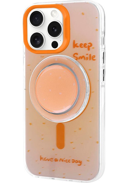 Apple iPhone 15 Pro Kılıf M-Safe Şarj Özellikli Tak-Çıkar Pop Soketli Zore Tiktok Kapak