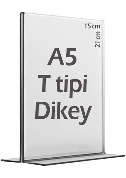 T-Tipi Dikey Şeffaf Föylük Menü Broşür Etiket Fotoğraflık Albüm Stand Sehpa