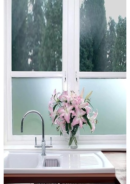 Ticaret Cam Kumlama Kendilğinden Yapışkanlı Duvar Kağıdı 61 cm Beyaz modelleri