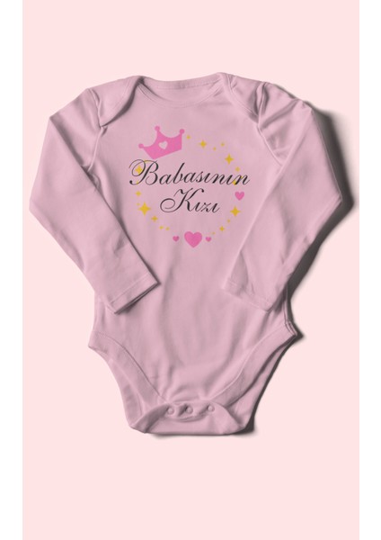Babasının Kızı Baskılı Bebek Zıbını – Çıtçıtlı Body 8 Renk | %100 Pamuk Uzun Kol fiyatları