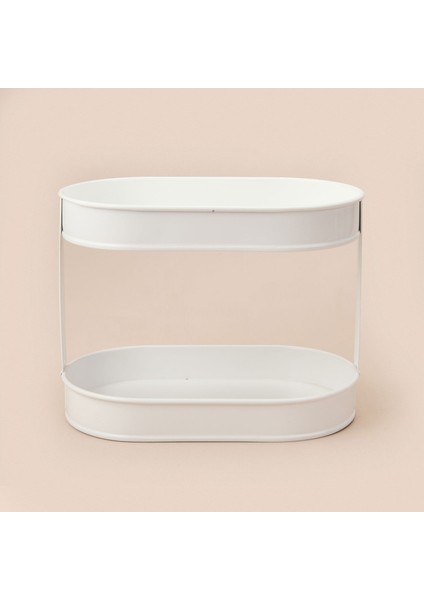 Bath 2 Katlı Oval Organizer - Beyaz - 32,5X19 cm fiyatları