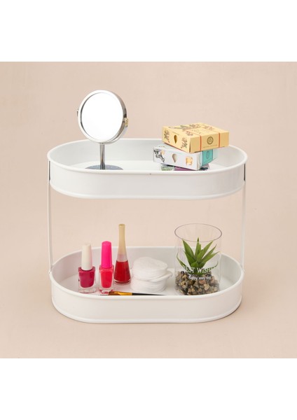Bath 2 Katlı Oval Organizer - Beyaz - 32,5X19 cm modelleri