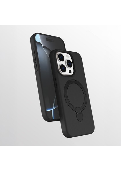 Apple iPhone 15 Pro Max Kılıf M-Safe Şarj Özellikli Standlı Zore Samara Kapak