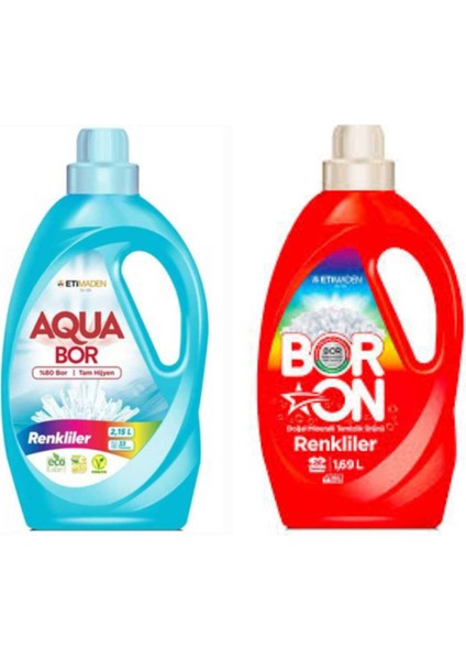 Aquabor Doğal Mineralli Renkliler Için 33 Yıkama+ Boron Sıvı Renkliler Için 26 Yıkama Tm
