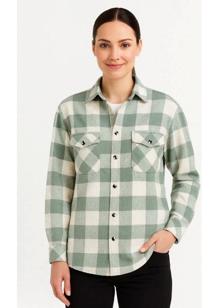 Uzun Kollu Oduncu Gömlek - Su Yeşili modelleri