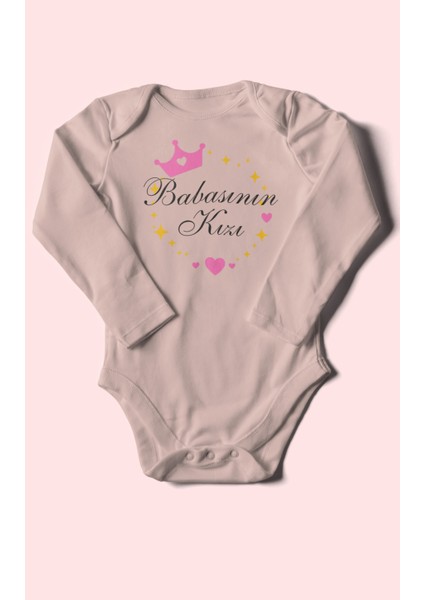 Babasının Kızı Baskılı Bebek Zıbını – Çıtçıtlı Body 8 Renk | %100 Pamuk Uzun Kol fiyatları