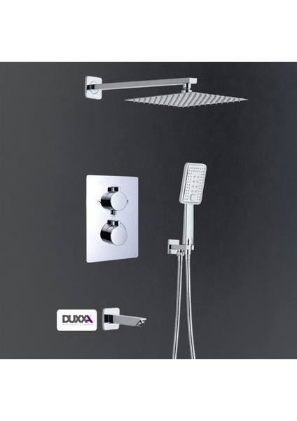 Pera Kare Termostatik Ankastre Duş Seti Krom D.052