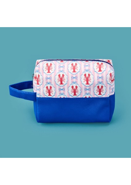 Istakoz Detaylı Kozmetik Çantası - Krem / Pembe - 17X20 cm fiyatları