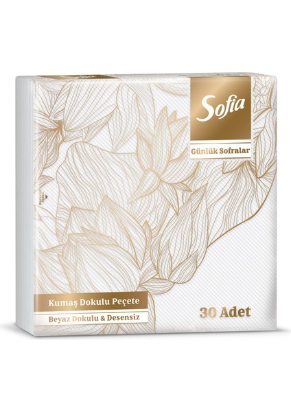 Kumaş Dokulu Peçete Beyaz 30'lu