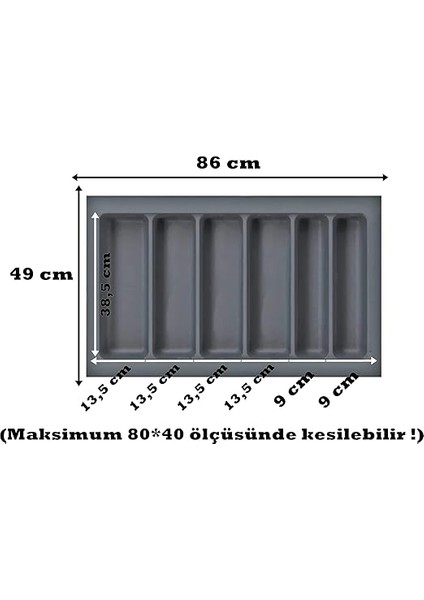 Cm. 6 Bölmeli Gri Çekmece Içi Düzenleyici Kepçelik (80 * 40 Cm'e Kadar Kesilir) Maket Bıçağı Hediye fiyatları