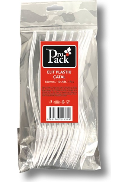 Propack Elit Kristal Şeffaf Çatal 10'lu