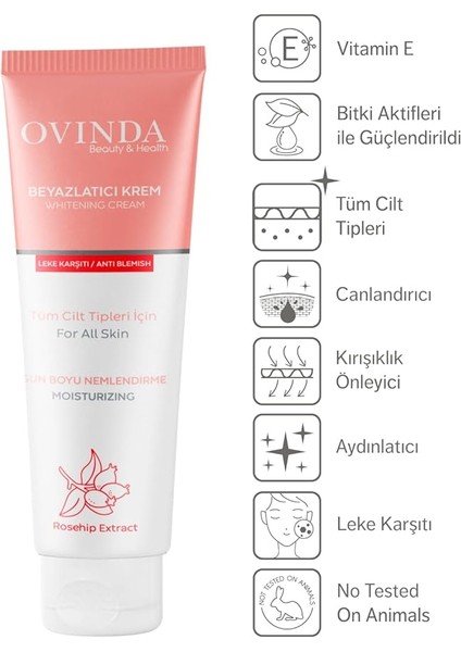 Yüz ve Vücut Için Beyazlatıcı &amp; Leke Karşıtı Cilt Kremi (Vitamin E - Vitamin C), 100ML fiyatları