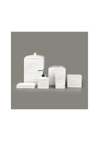 Smooth 6'lı Porselen Banyo Seti - Beyaz