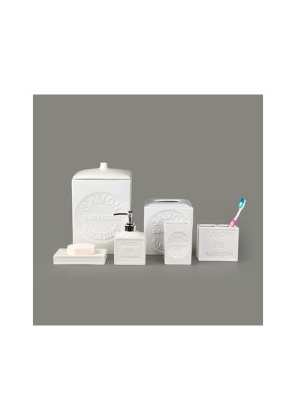 Smooth 6'lı Porselen Banyo Seti - Beyaz fiyatları