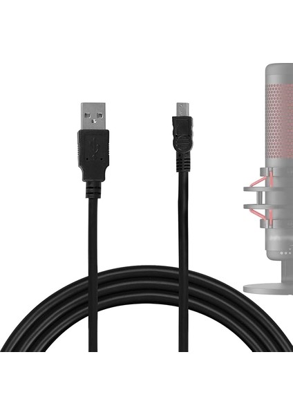 Yaratıcılar Için Mikro Usb'den Usb'ye Mikrofon Kablosu 10 Ft / 300 Cm,quadcast Samson Meteor ile Uyumlu, Audio-Technica AT2005USB, Fıfıne K690, K678 Dengeli Mikrofon Kablosu (Siyah)