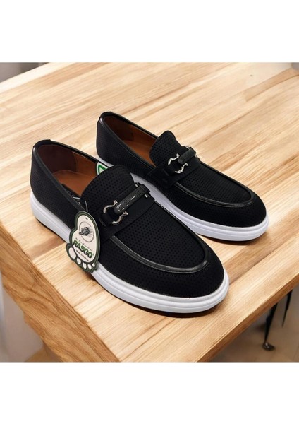 Siyah Spor Tarzı Günlük Ayakkabı - Beyaz Tabanlı ve Tokalı Deri Görünümlü Rahat Tasarım fırsatları