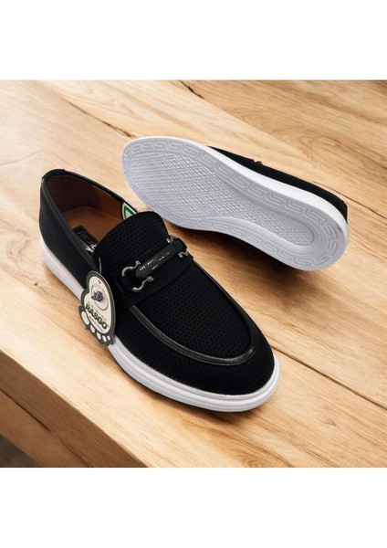 Siyah Spor Tarzı Günlük Ayakkabı - Beyaz Tabanlı ve Tokalı Deri Görünümlü Rahat Tasarım indirimleri