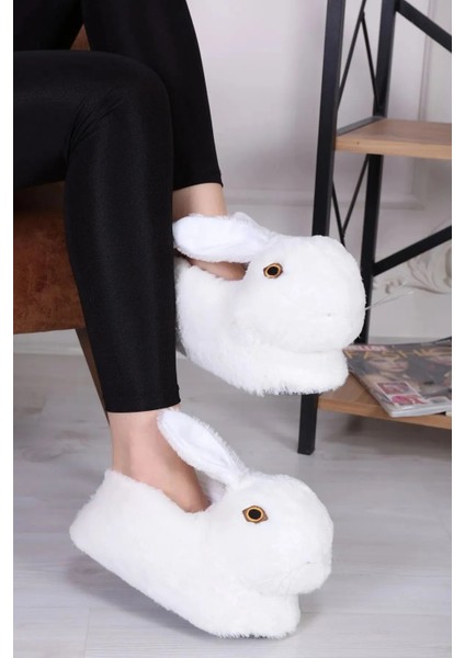 Unisex Tavşan Figürlü Ev Içi Terlik