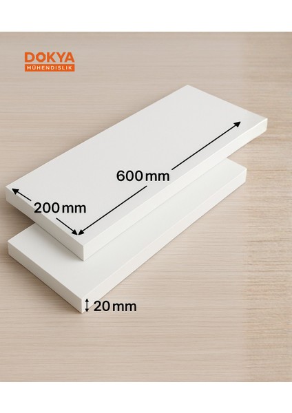 Farklı Ebatlarda Duvar Dekorasyonu ve Dolap Için 18 mm Beyaz Mdf, (20X20 cm - 40X20 cm - 60X20 Cm)