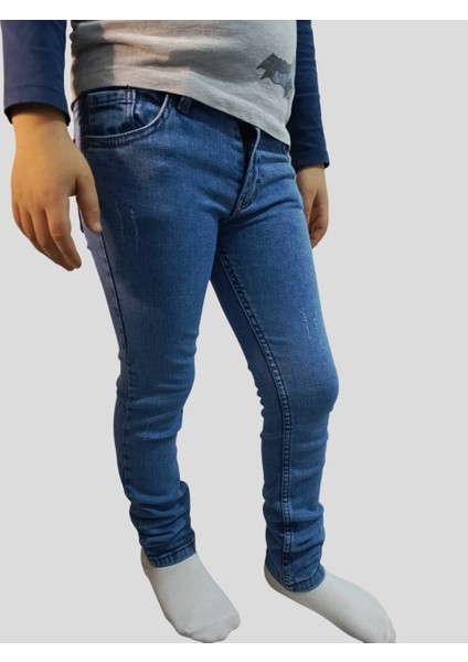 Erkek Çocuk Denim Füme Tırtıklı Ligralı Kot Pantolon fiyatları