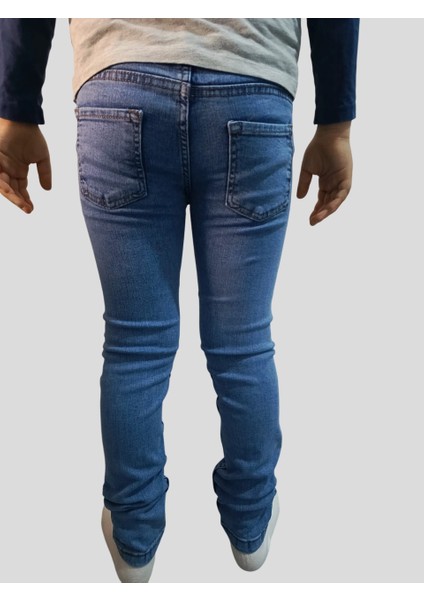 Erkek Çocuk Denim Füme Tırtıklı Ligralı Kot Pantolon modelleri