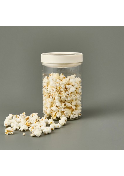 Vakumlu Erzak Kavanozu - Beyaz / Şeffaf - 1400 ml