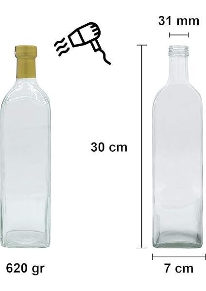 Maraska Şeffaf 1000 ml Kilitli Kapaklı ve Kapüşonlu Boş Cam Şişe 6 Adet fiyatları