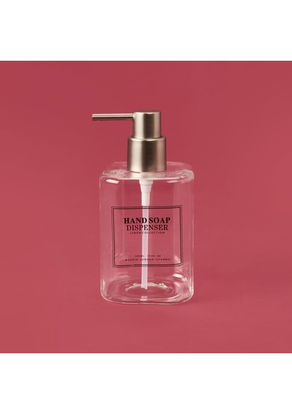 Kare Borosilikat Cam Sıvı Sabunluk - Şeffaf / Gri