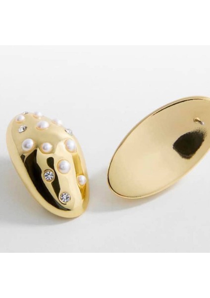 Çelik Incili Düğme Küpe modelleri