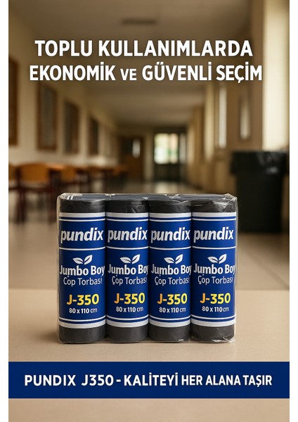 J350 Jumbo Boy Çöp Torbası (80X110 Cm) – 5 Rulo (Toplam 50 Adet) fırsatları