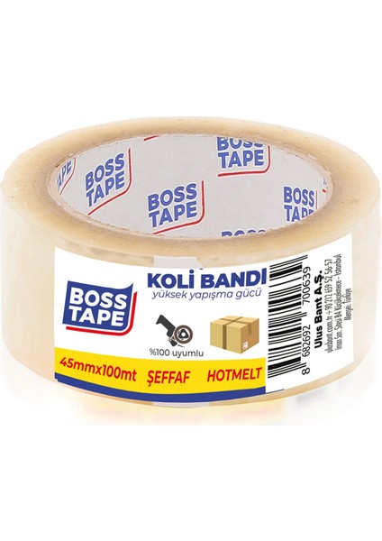 Boss Tape Hotmelt Koli Bandı 100 mt En:4.5 cm
