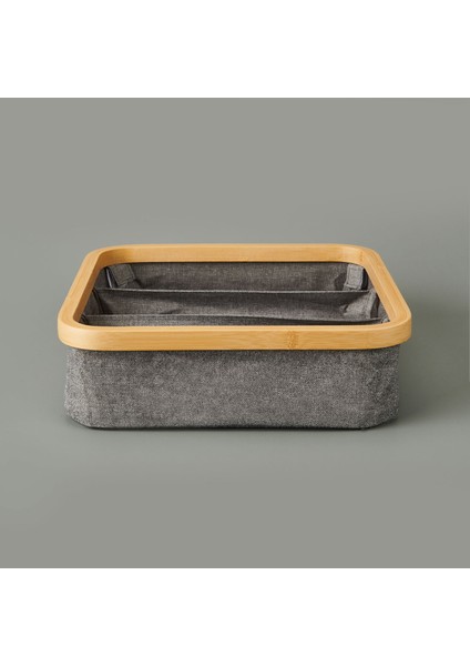 3 Bölmeli Katlanabilir Sepet - Gri - 30X30 cm fiyatları