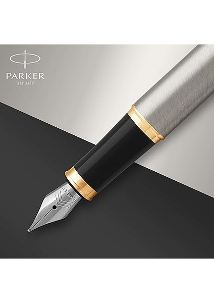 Im Brushed Metal Altın Tasarımlı Dolma Kalem, Orta Kalınlıkta Uç, Mavi Mürekkep (1931656) fırsatları