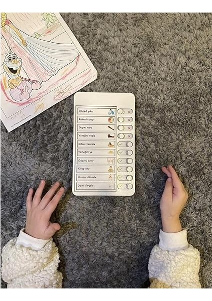 Ahşap Günlük Rutin ve Sorumluluk Panosu Çocuklar Için Eğitici Görev Takip Tablosu fırsatları