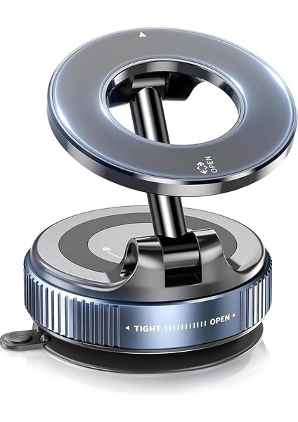 Magsafe ile Uyumlu Ultra Güçlü Mıknatıslı ve 360 Dönebilen Yüksekliği ve Ekran Açısı Ayarlanabilen Vakum Sistemli Akıllı Telefon Tutucu (Vakumlu Manyetik)