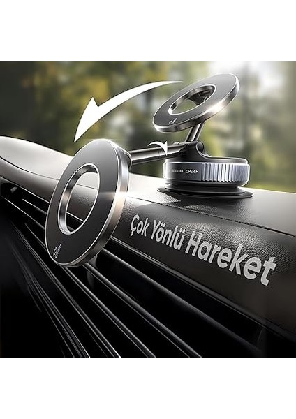 Magsafe ile Uyumlu Ultra Güçlü Mıknatıslı ve 360 Dönebilen Yüksekliği ve Ekran Açısı Ayarlanabilen Vakum Sistemli Akıllı Telefon Tutucu (Vakumlu Manyetik) modelleri